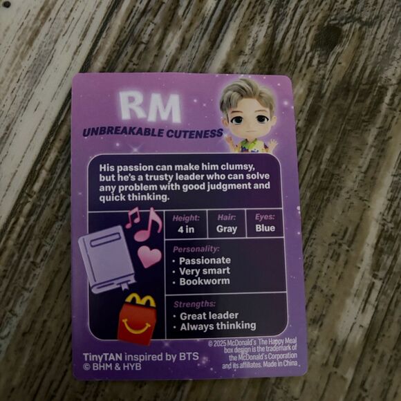 McDonald’s BTS Tiny Tan RM Toy - Picture 11 of 11
